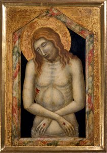 苦しむキリスト、c.1330（木の上のテンペラ） 作： Pietro Lorenzetti